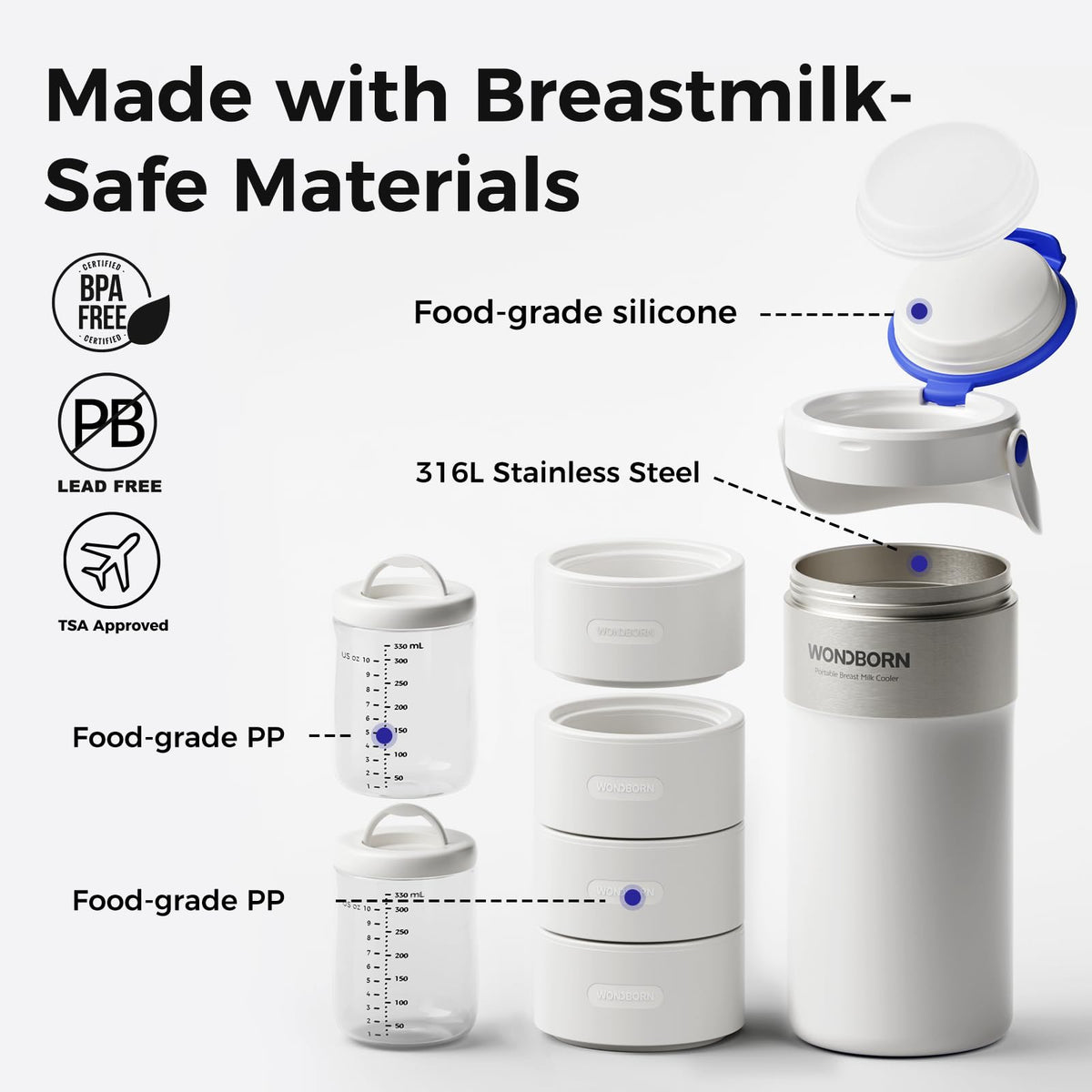 WONDBORN Portable Breast Milk Cooler for Travel