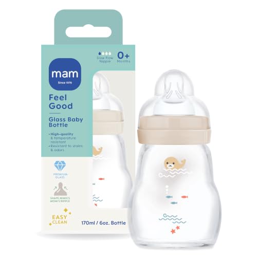 Premium Glass Baby Bottle With Slow Flow Nipple