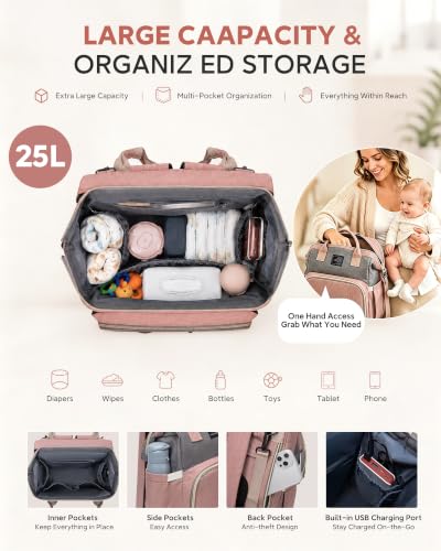 Houscly Diaper Backpack With Changing Station