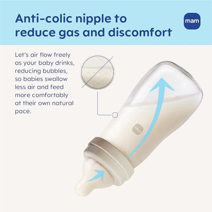 Premium Glass Baby Bottle With Slow Flow Nipple