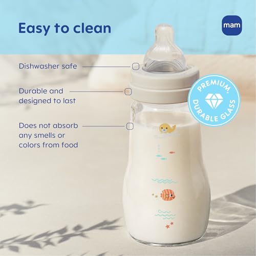 Premium Glass Baby Bottle With Slow Flow Nipple