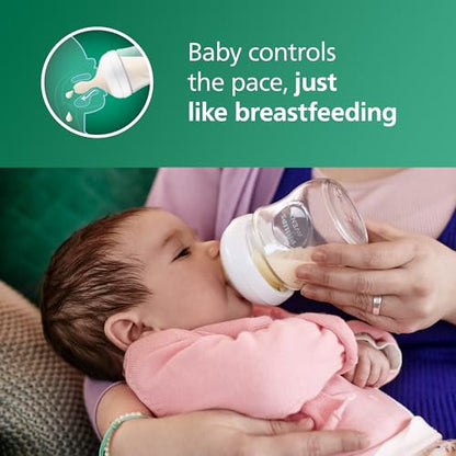 Natural Glass Baby Bottle With Responsive Flow Nipple