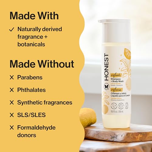 The Honest Company 2-in-1 Cleansing Shampoo + Body Wash | Gentle for Baby | Naturally Derived, Tear-free, Hypoallergenic