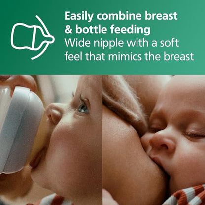 Natural Glass Baby Bottle With Responsive Flow Nipple