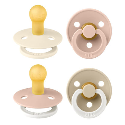 BIBS Colour Natural Rubber Pacifiers 4 Pack