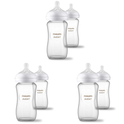 Natural Glass Baby Bottle With Responsive Flow Nipple