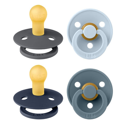 BIBS Colour Natural Rubber Pacifiers 4 Pack