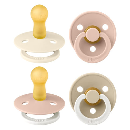 BIBS Colour Natural Rubber Pacifiers 4 Pack
