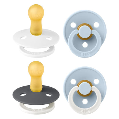 BIBS Colour Natural Rubber Pacifiers 4 Pack