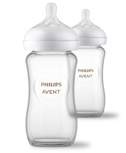 Natural Glass Baby Bottle With Responsive Flow Nipple