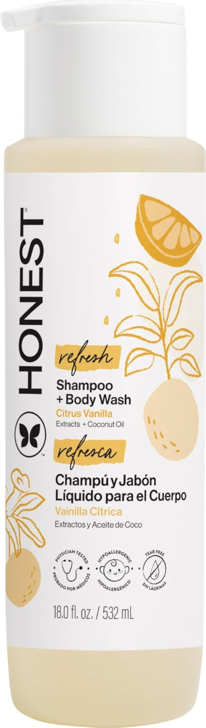 The Honest Company 2-in-1 Cleansing Shampoo + Body Wash | Gentle for Baby | Naturally Derived, Tear-free, Hypoallergenic