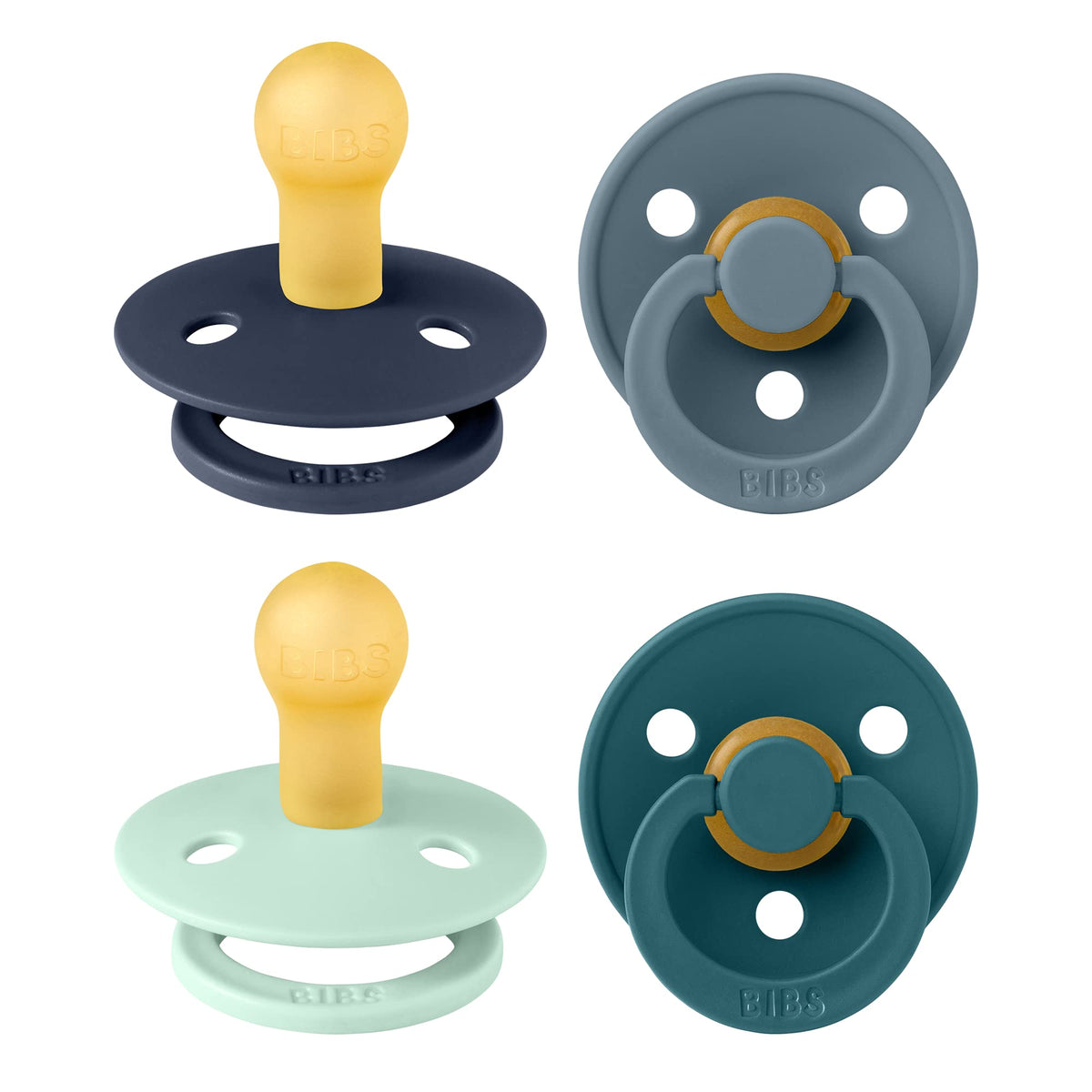 BIBS Colour Natural Rubber Pacifiers 4 Pack