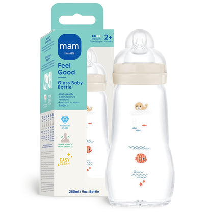 Premium Glass Baby Bottle With Slow Flow Nipple