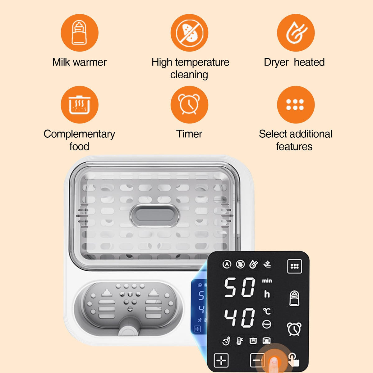 BRBLUERISE 8-in-1 Baby Bottle Warmer & Sterilizer