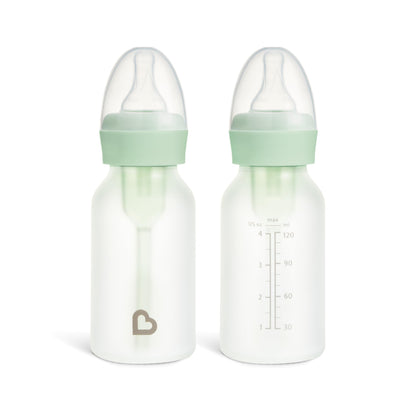 Silicone Coated Glass Baby Bottles With Anti-Colic Nipples