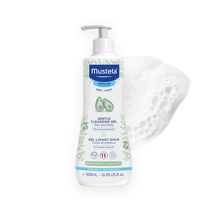 Mustela Gentle Cleansing Gel - Baby Wash for Delicate Skin and Hair - Newborn-Safe Cleanser - Made with with Natural Avocado Perseose - 1 or 2-Pack - Various Sizes