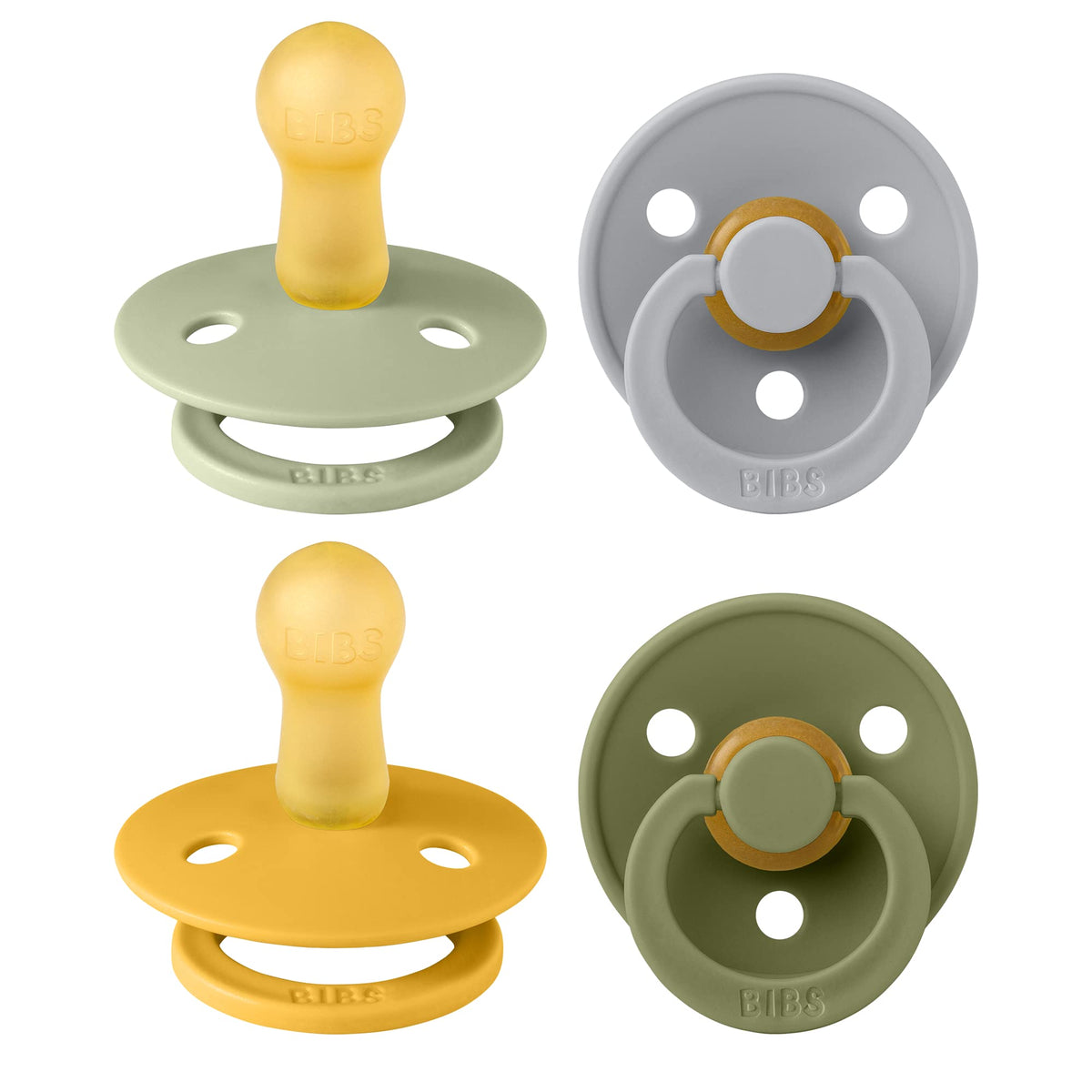 BIBS Colour Natural Rubber Pacifiers 4 Pack