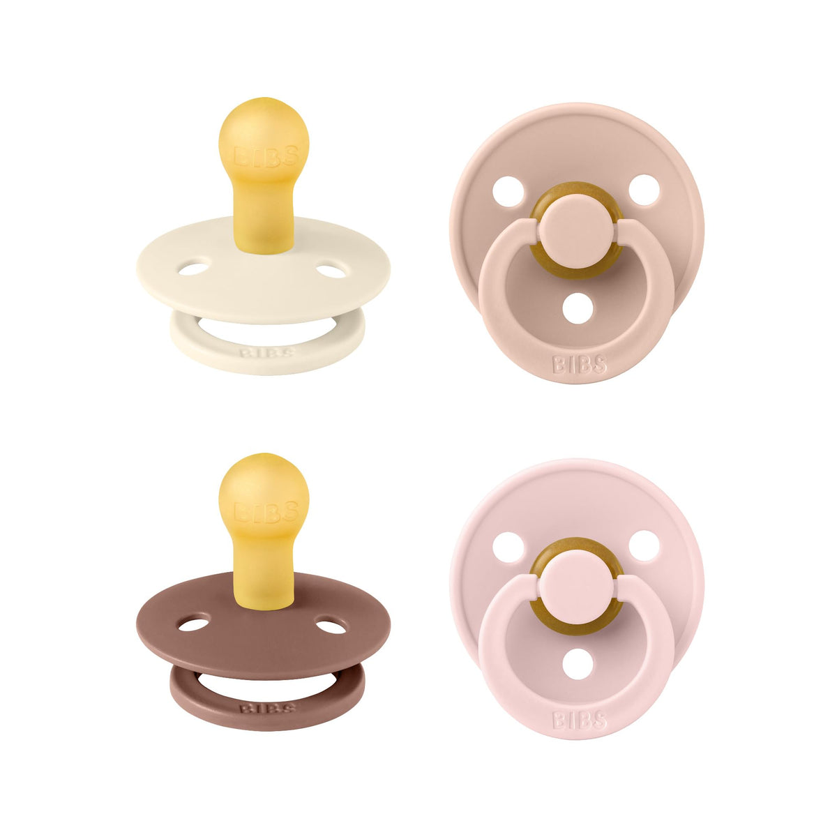 BIBS Colour Natural Rubber Pacifiers 4 Pack