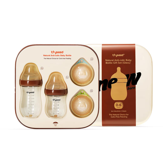 Anti-Colic Glass Baby Bottle for Breastfed Infants