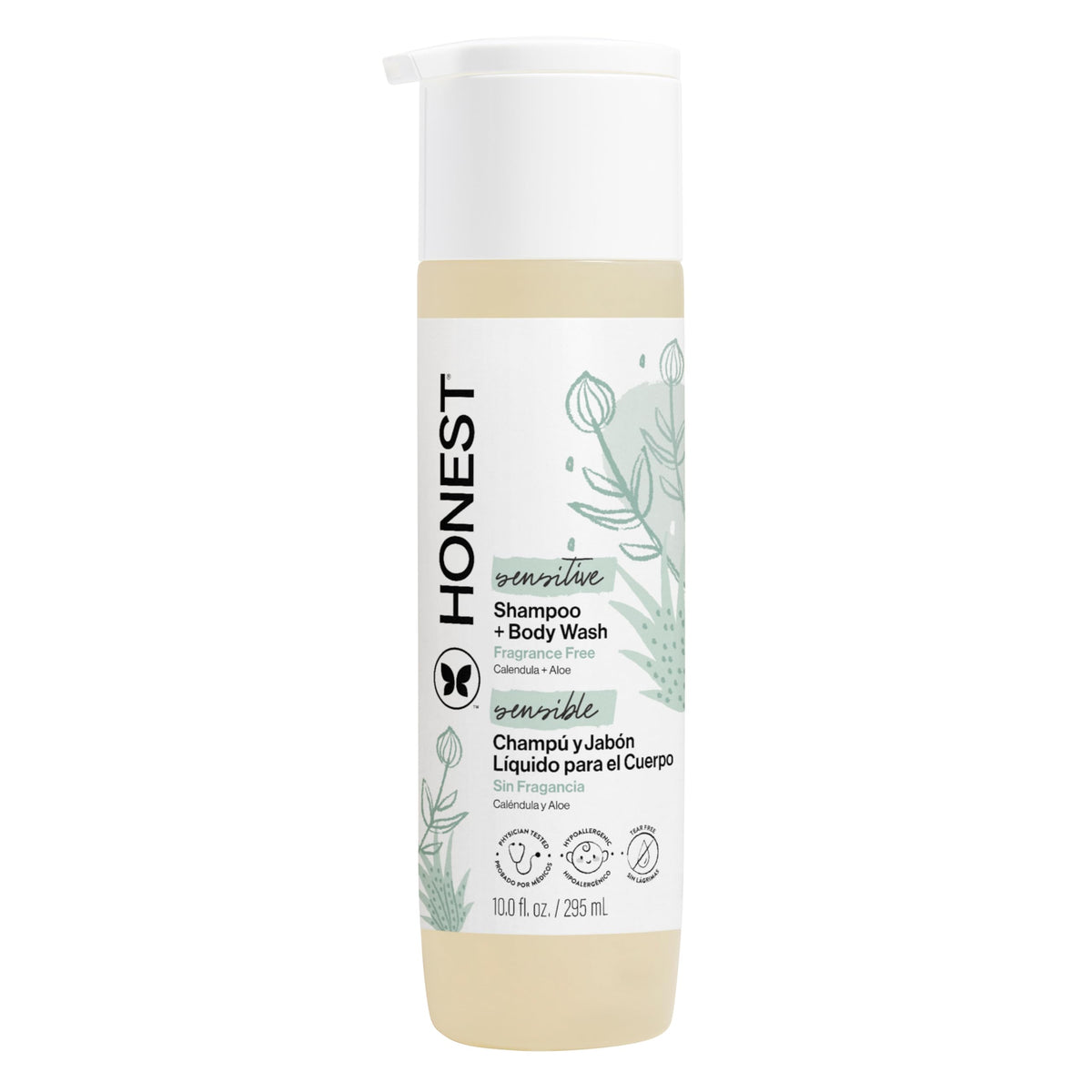 The Honest Company 2-in-1 Cleansing Shampoo + Body Wash | Gentle for Baby | Naturally Derived, Tear-free, Hypoallergenic