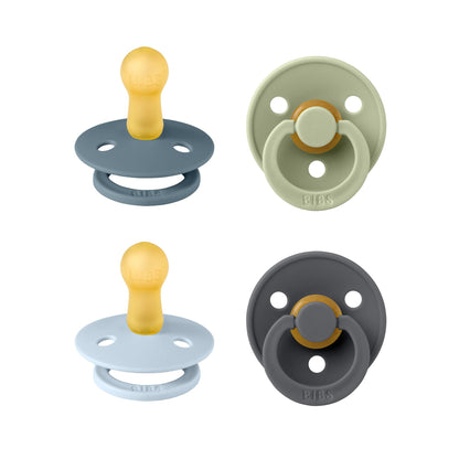 BIBS Colour Natural Rubber Pacifiers 4 Pack