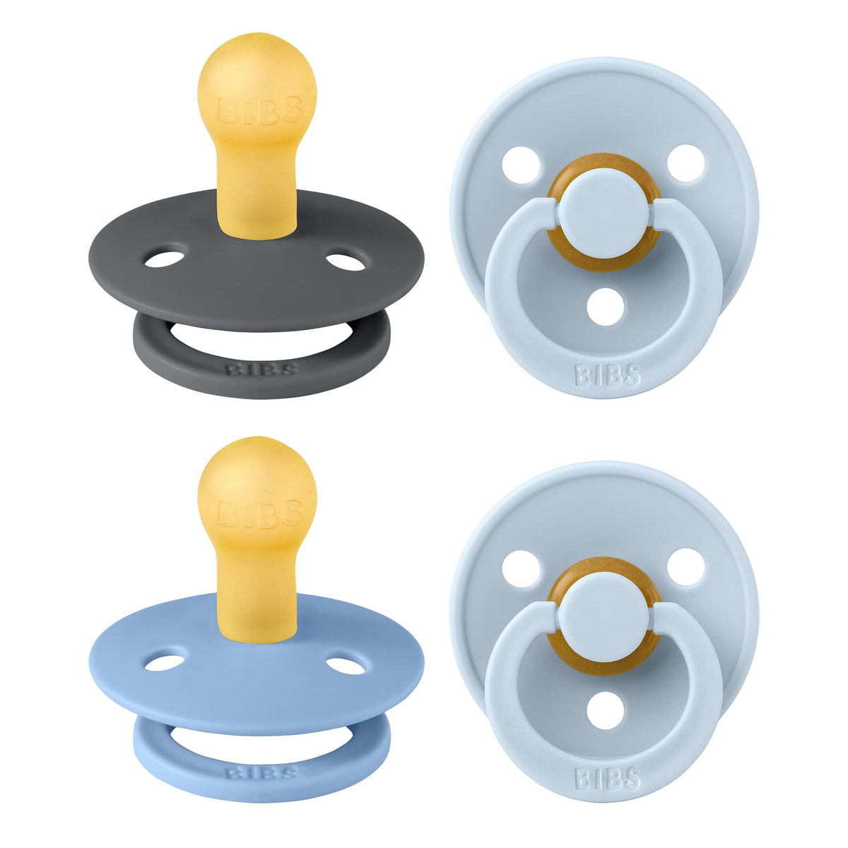 BIBS Colour Natural Rubber Pacifiers 4 Pack
