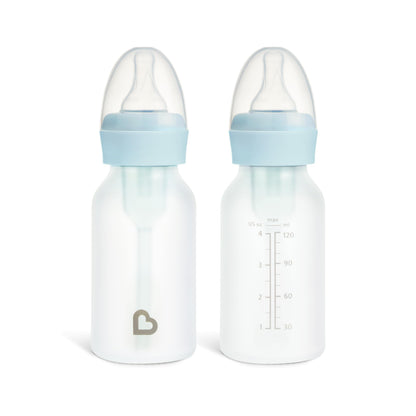 Silicone Coated Glass Baby Bottles With Anti-Colic Nipples