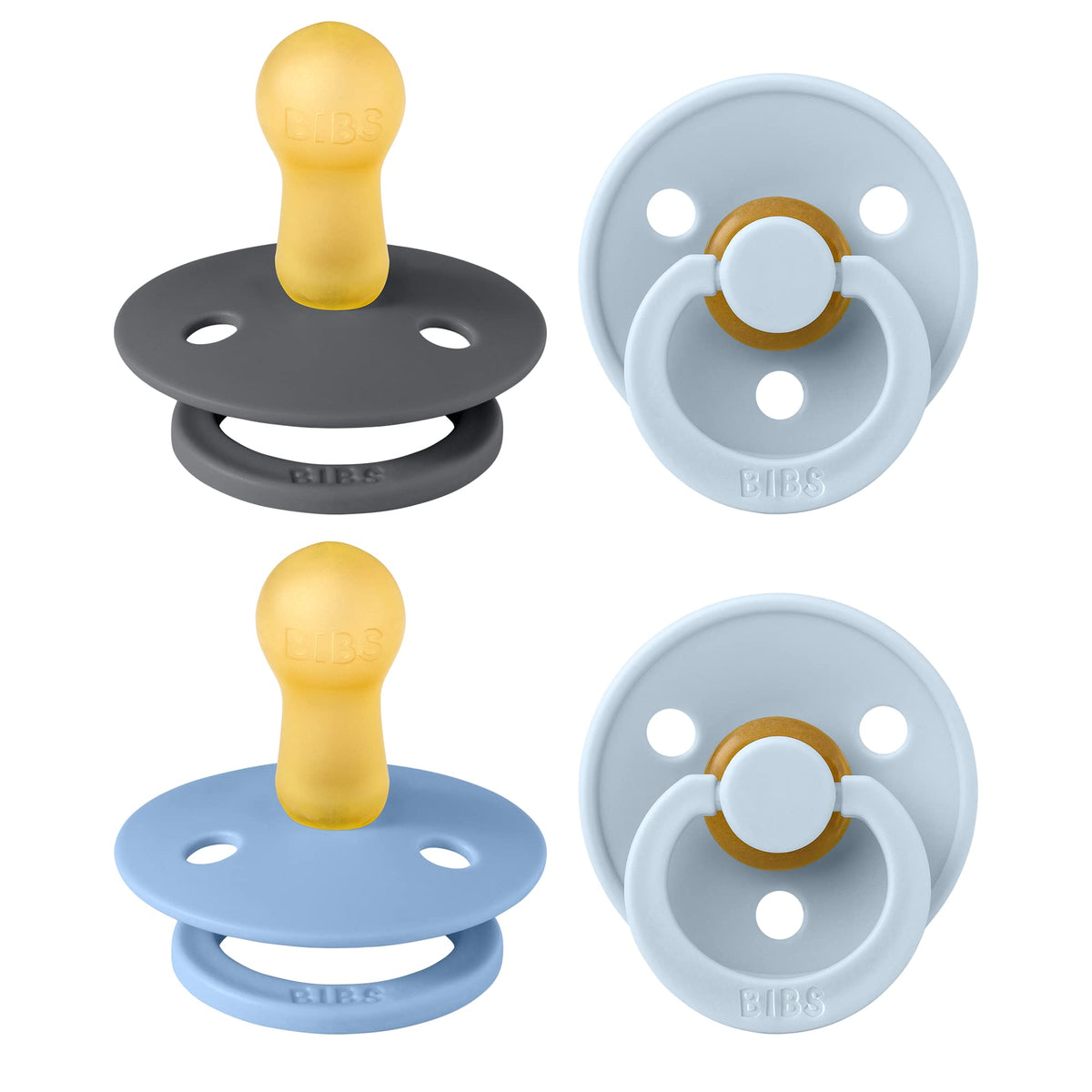 BIBS Colour Natural Rubber Pacifiers 4 Pack