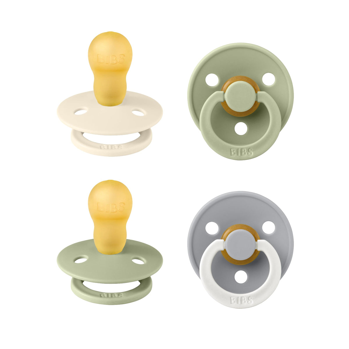 BIBS Colour Natural Rubber Pacifiers 4 Pack