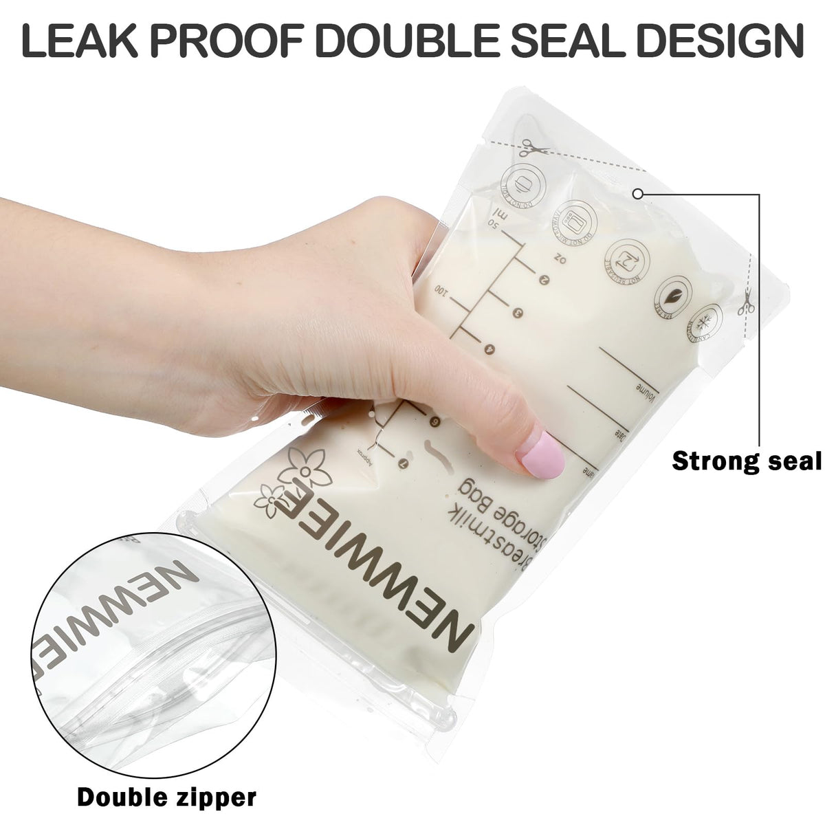Newwiee Breast Milk Storage Bags 7 oz Freezer Safe