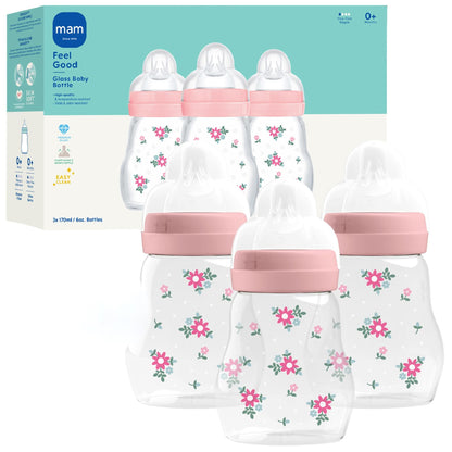 Premium Glass Baby Bottle With Slow Flow Nipple