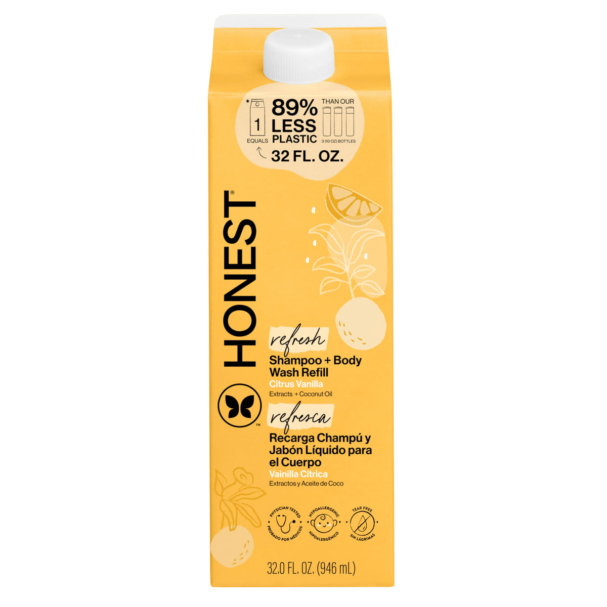 The Honest Company 2-in-1 Cleansing Shampoo + Body Wash | Gentle for Baby | Naturally Derived, Tear-free, Hypoallergenic