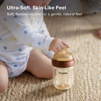 Anti-Colic Glass Baby Bottles With Newborn Nipples