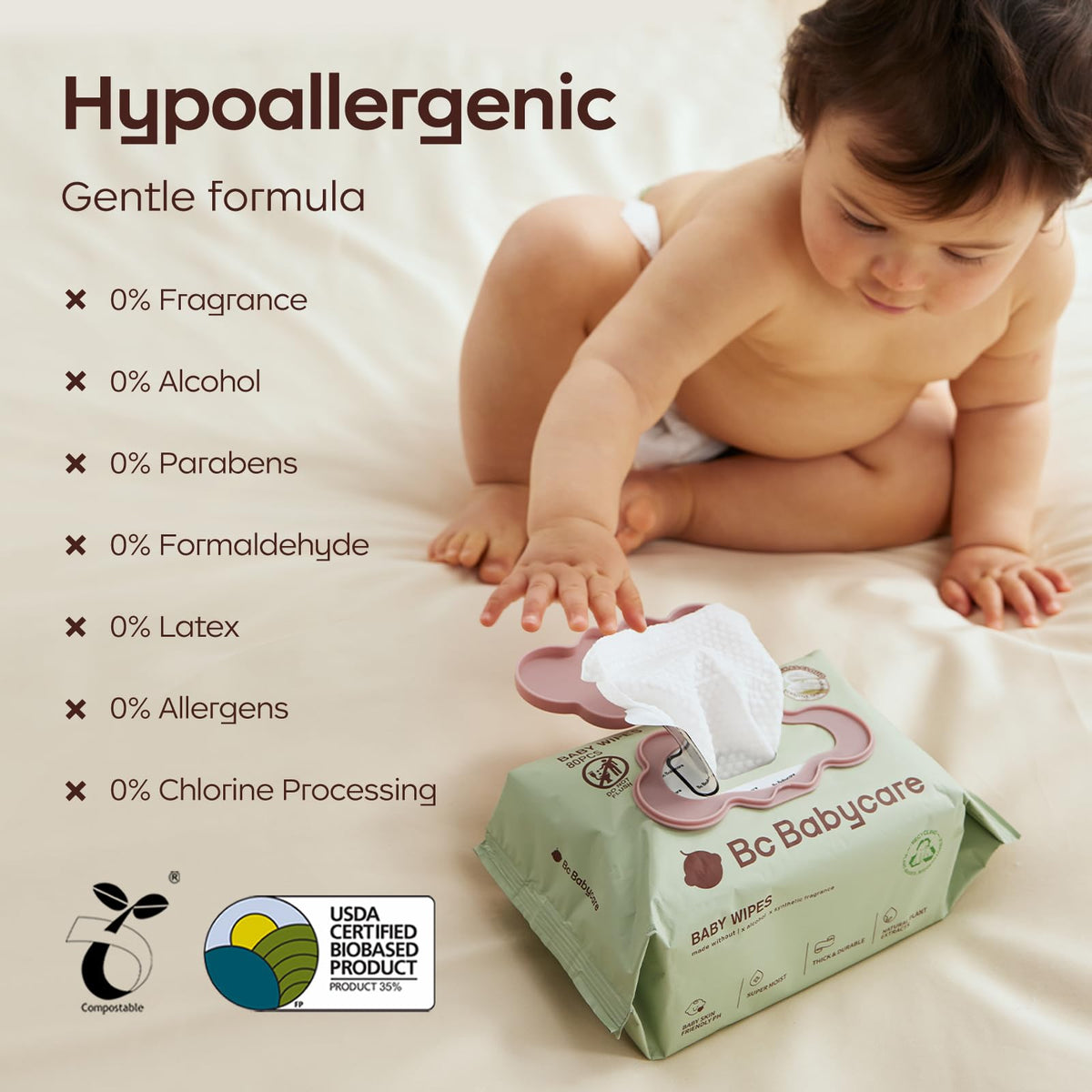 99% Water Baby Wipes for Sensitive Skin Daily Care