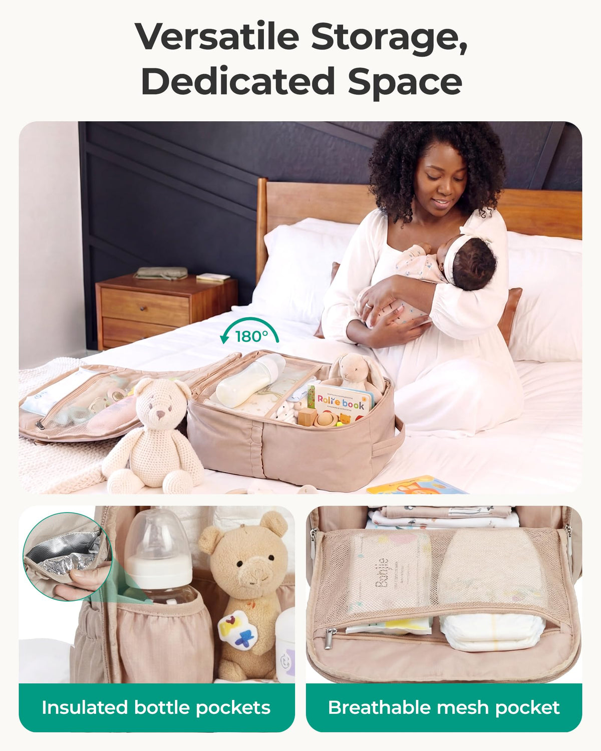 BAGSMART Diaper Backpack With Changing Pad