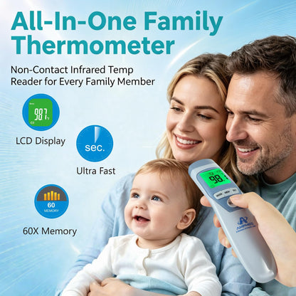 No-Touch Forehead Thermometer With Fever Alert Mode