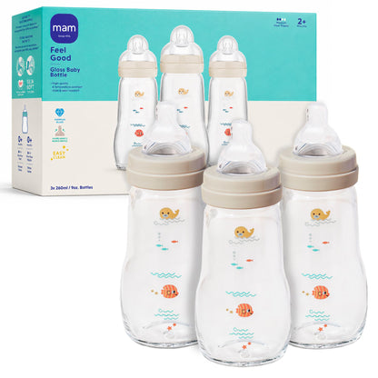 Premium Glass Baby Bottle With Slow Flow Nipple