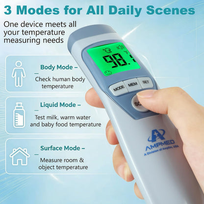 No-Touch Forehead Thermometer With Fever Alert Mode