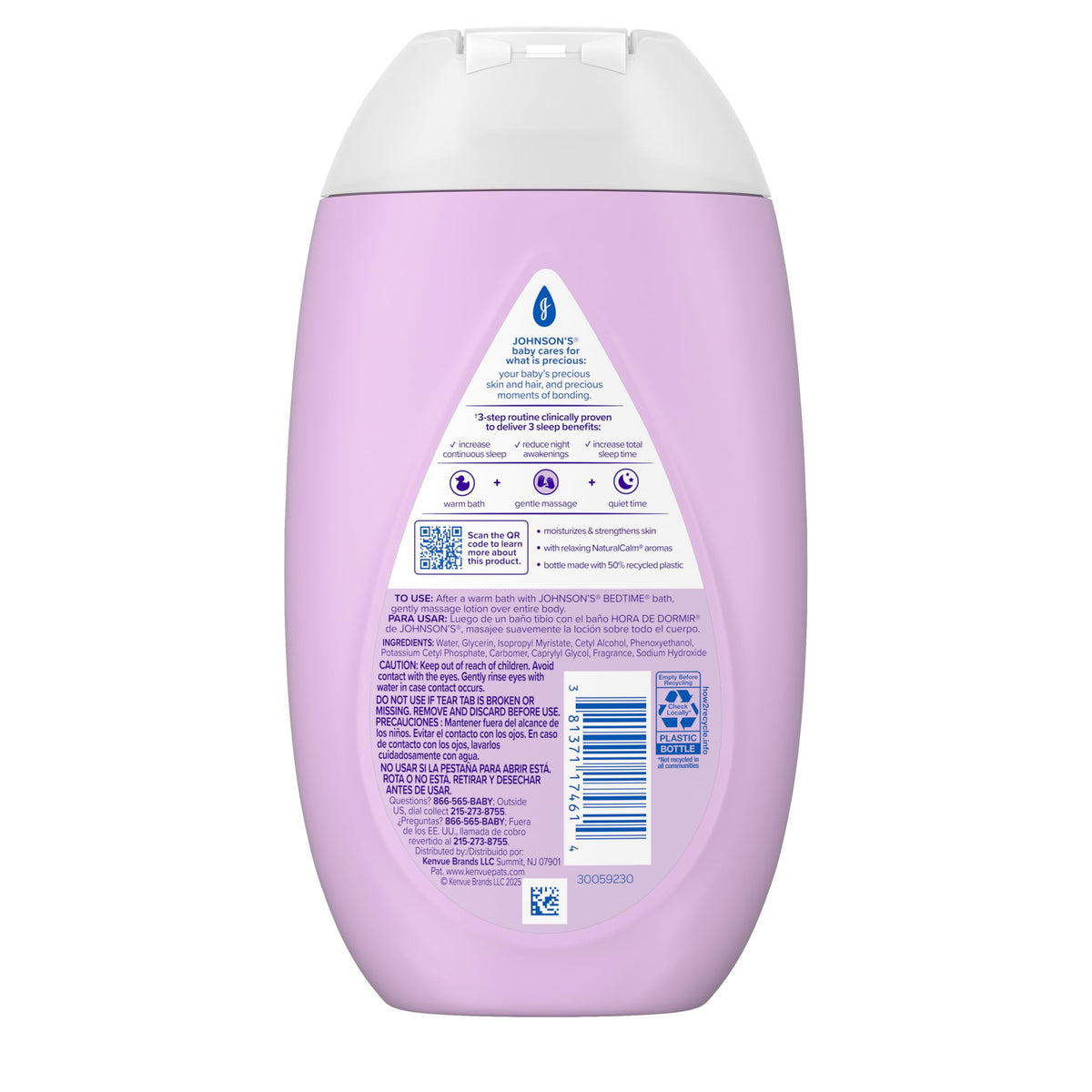 Johnson's Baby Moisturizing Bedtime Baby Body Lotion with Coconut Oil & Relaxing NaturalCalm Aromas