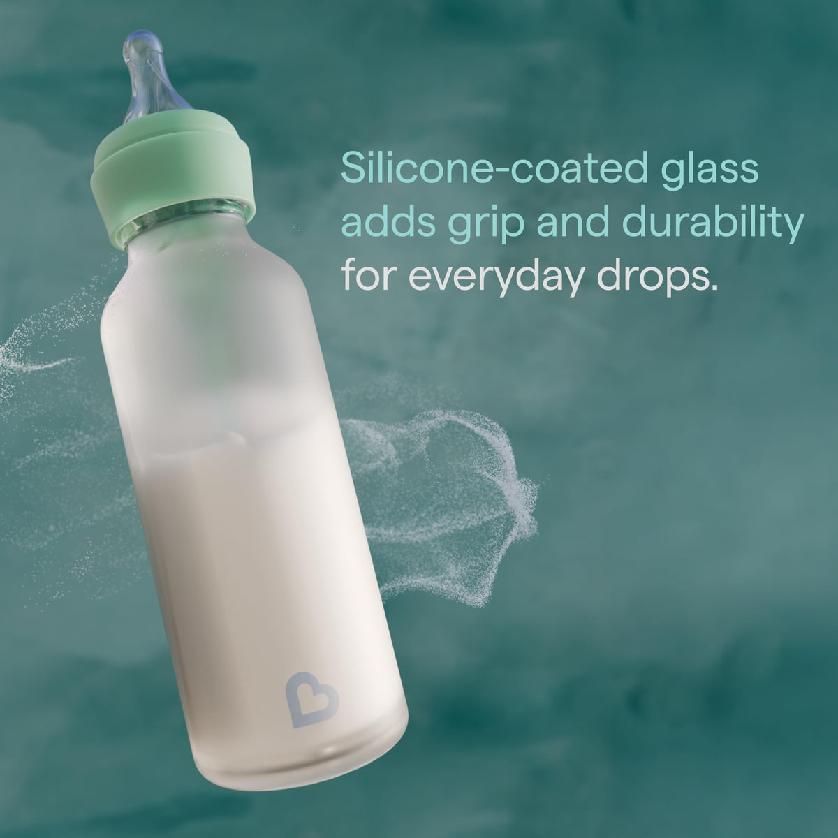 Silicone Coated Glass Baby Bottles With Anti-Colic Nipples