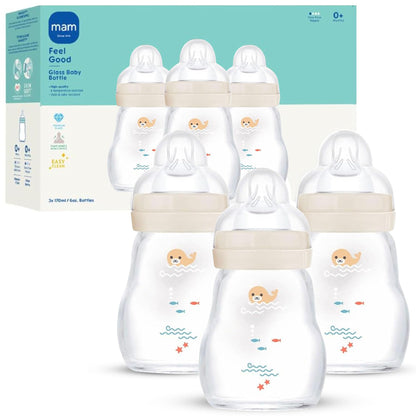 Premium Glass Baby Bottle With Slow Flow Nipple
