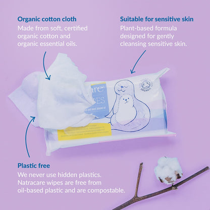Organic Cotton Baby Wipes With Gentle Botanical Oils