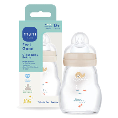 Premium Glass Baby Bottle With Slow Flow Nipple