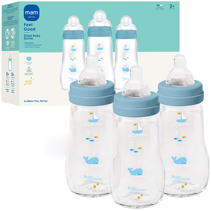 Premium Glass Baby Bottle With Slow Flow Nipple