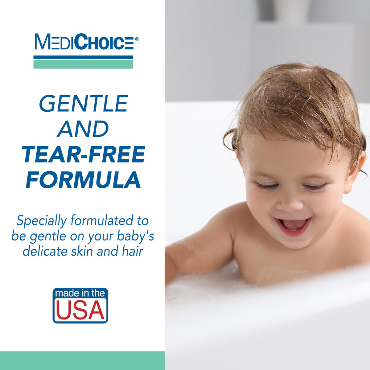 MediChoice Baby Shampoo and Bath Gel 2 Oz Travel Size, Case of 144, Tear Free, Fresh Scent Quick Rinse Body Wash - Paraben Free Gentle Cleanser