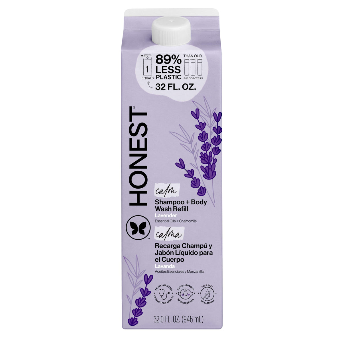 The Honest Company 2-in-1 Cleansing Shampoo + Body Wash | Gentle for Baby | Naturally Derived, Tear-free, Hypoallergenic