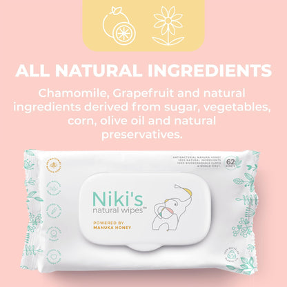 Natural Baby Wipes for Sensitive Skin and Daily Care