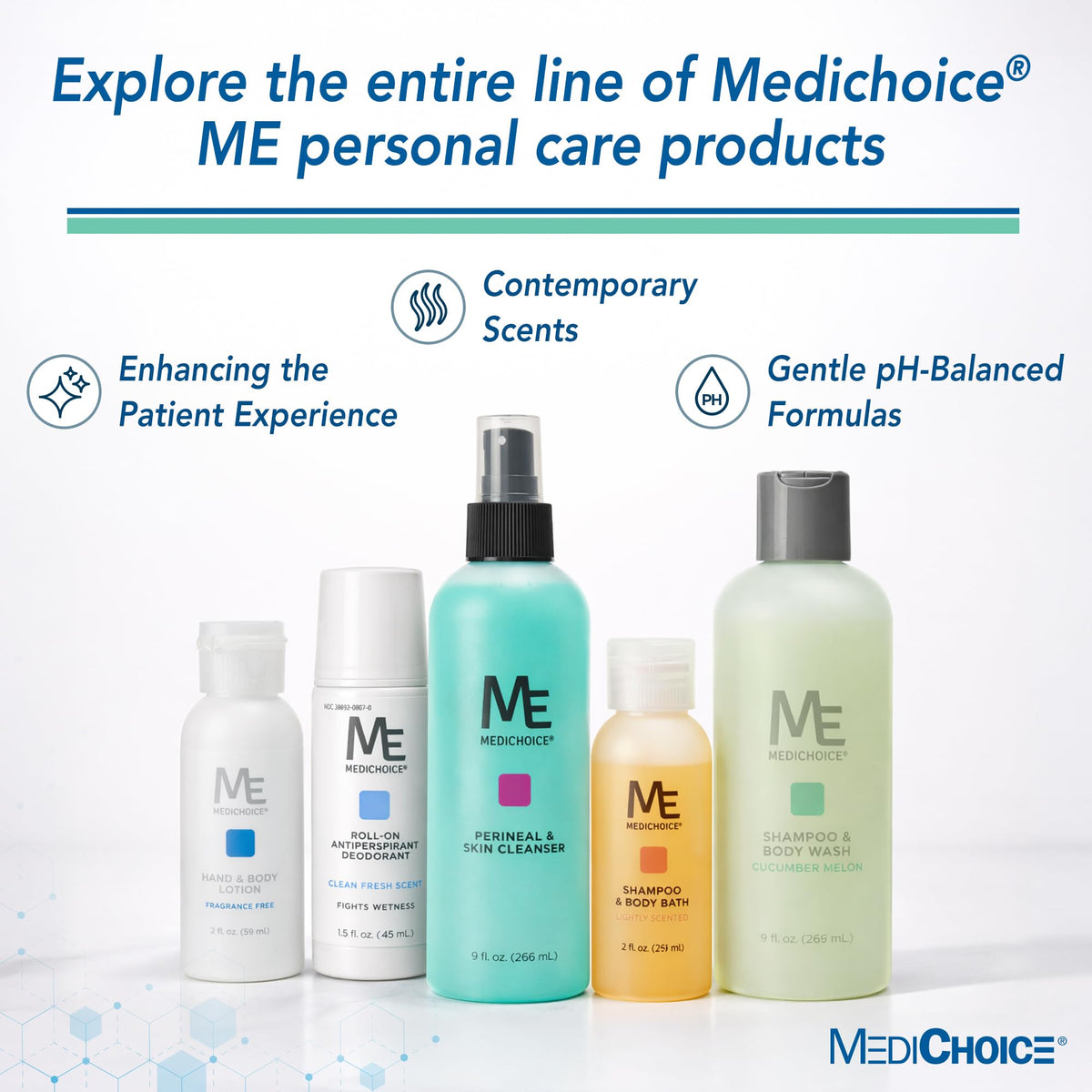MediChoice Baby Shampoo and Bath Gel 2 Oz Travel Size, Case of 144, Tear Free, Fresh Scent Quick Rinse Body Wash - Paraben Free Gentle Cleanser