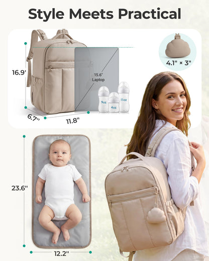BAGSMART Diaper Backpack With Changing Pad