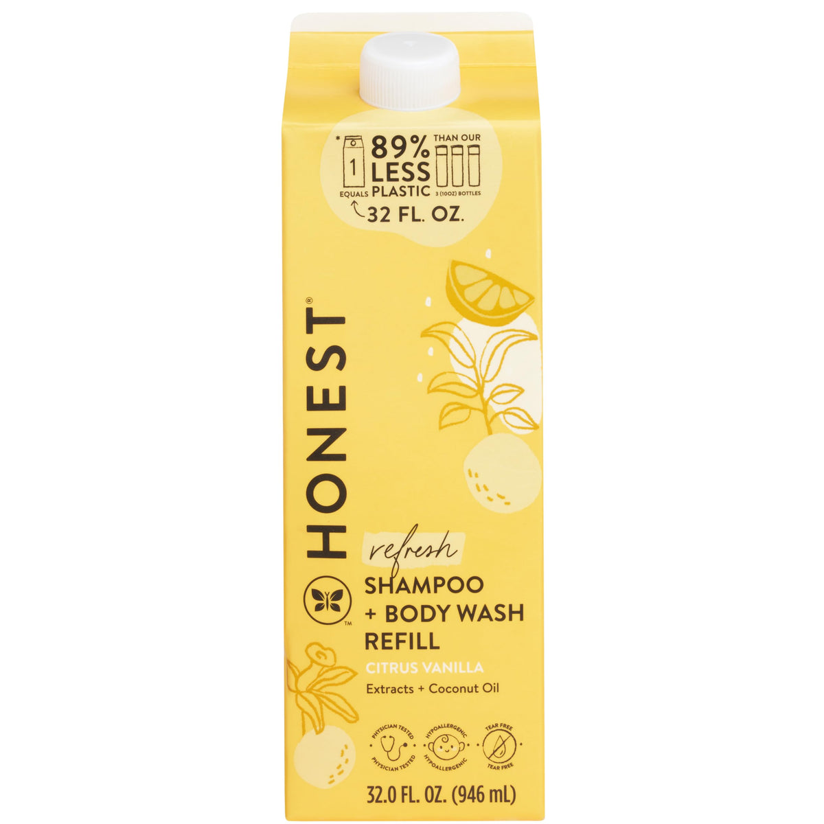 The Honest Company 2-in-1 Cleansing Shampoo + Body Wash | Gentle for Baby | Naturally Derived, Tear-free, Hypoallergenic